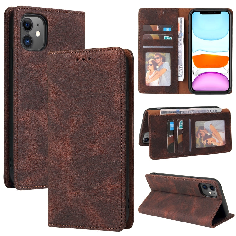 Simple Suction Closure Horizontal Flip Leather Case with Holder & Card Slot & Wallet For iPhone 11
