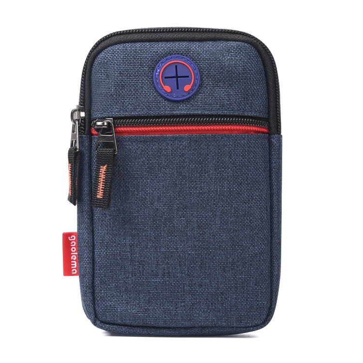 For 5.5-6.5 inch Mobile Phones Universal Canvas Waist Bag with Shoulder Strap & Earphone Jack