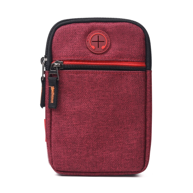 For 5.5-6.5 inch Mobile Phones Universal Canvas Waist Bag with Shoulder Strap & Earphone Jack