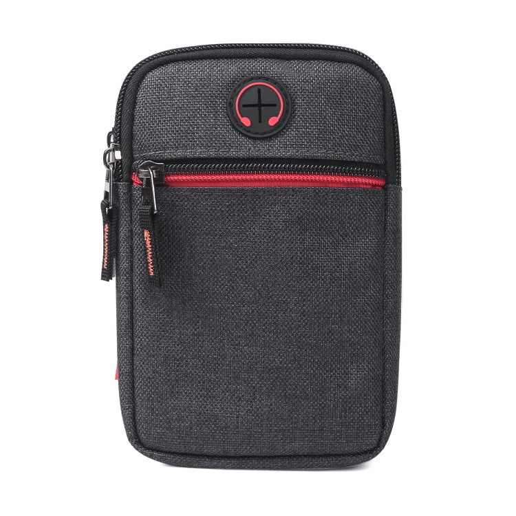 For 5.5-6.5 inch Mobile Phones Universal Canvas Waist Bag with Shoulder Strap & Earphone Jack