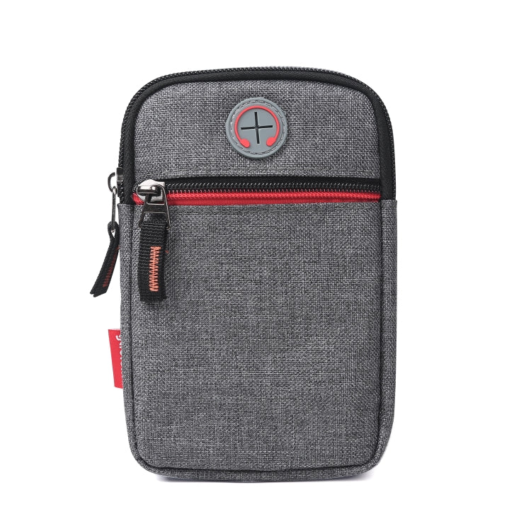 For 5.5-6.5 inch Mobile Phones Universal Canvas Waist Bag with Shoulder Strap & Earphone Jack