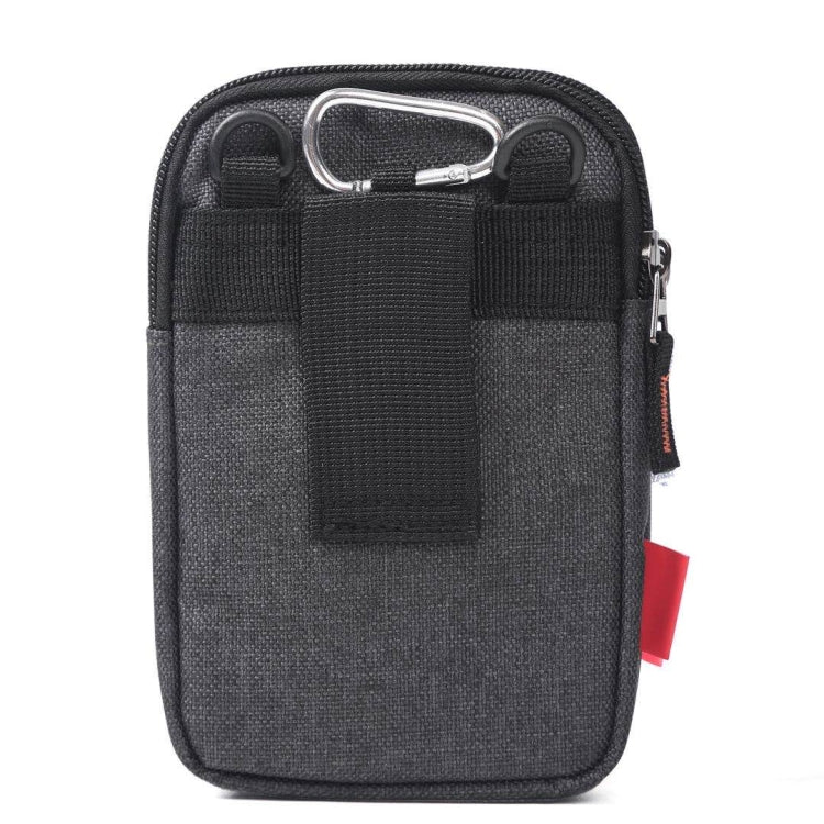 For 5.5-6.5 inch Mobile Phones Universal Canvas Waist Bag with Shoulder Strap & Earphone Jack
