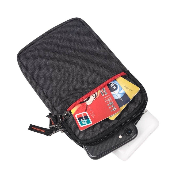 For 5.5-6.5 inch Mobile Phones Universal Canvas Waist Bag with Shoulder Strap & Earphone Jack