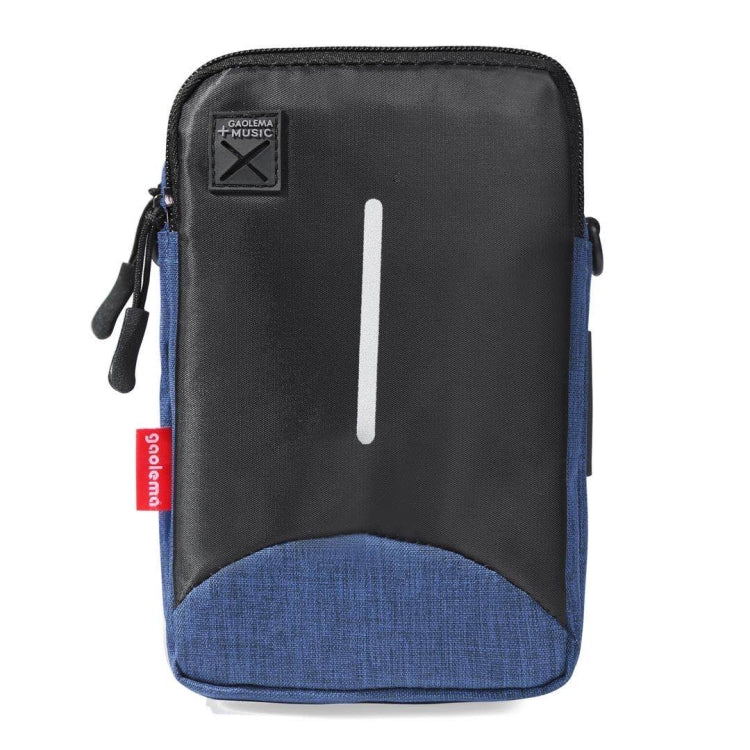 For 6-7 inch Mobile Phone Universal Silver Wire Canvas Waist Bag with Shoulder Strap & Earphone Hole & USB Cable Hole
