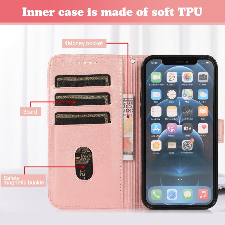 For iPhone 13 Embossed Big Small Concentric Squares Pattern Horizontal Flip Leather Case with Card Slot & Holder & Wallet
