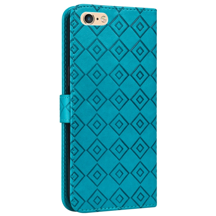 Embossed Big Small Concentric Squares Pattern Horizontal Flip Leather Case with Card Slot & Holder & Wallet For iPhone 8 Plus/7 Plus/6s Plus/6 Plus