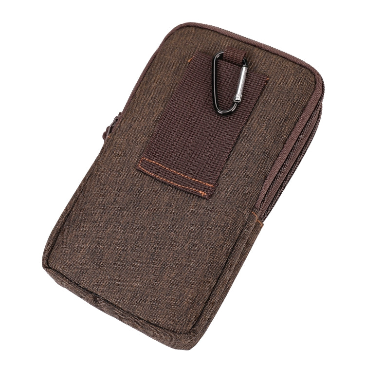 For 6-7 inch Mobile Phones Universal PU Leather + Fabric Stitching Waist Bag
