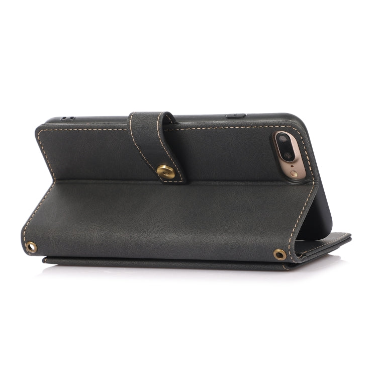 PU + TPU Horizontal Flip Leather Case with Holder & Card Slot & Wallet & Lanyard For iPhone 8 Plus & 7 Plus