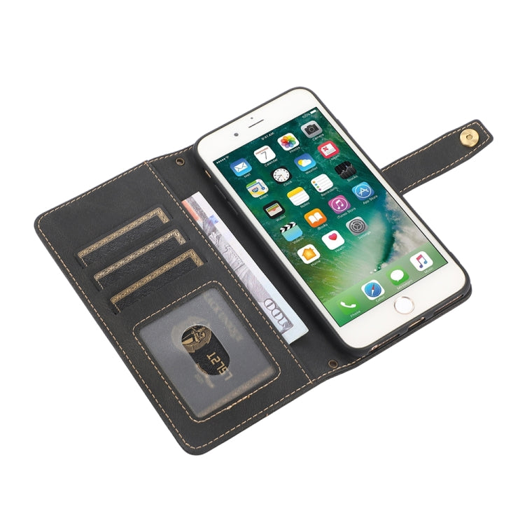 PU + TPU Horizontal Flip Leather Case with Holder & Card Slot & Wallet & Lanyard For iPhone 8 Plus & 7 Plus