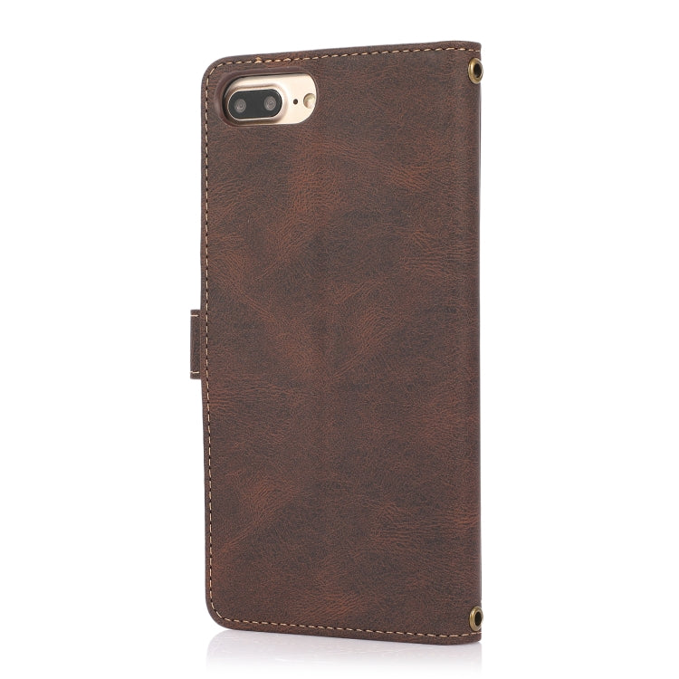 PU + TPU Horizontal Flip Leather Case with Holder & Card Slot & Wallet & Lanyard For iPhone 8 Plus & 7 Plus