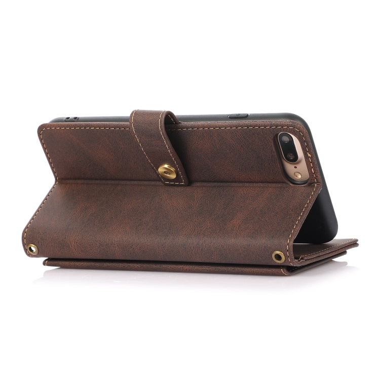PU + TPU Horizontal Flip Leather Case with Holder & Card Slot & Wallet & Lanyard For iPhone 8 Plus & 7 Plus