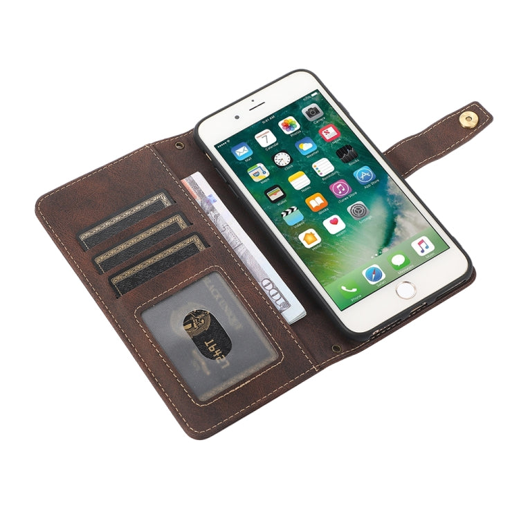 PU + TPU Horizontal Flip Leather Case with Holder & Card Slot & Wallet & Lanyard For iPhone 8 Plus & 7 Plus