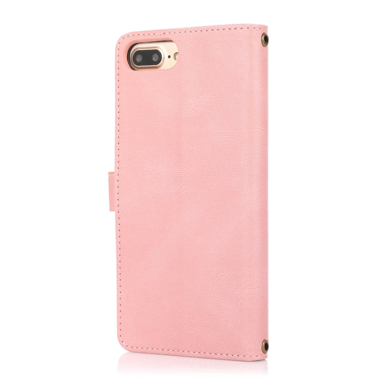 PU + TPU Horizontal Flip Leather Case with Holder & Card Slot & Wallet & Lanyard For iPhone 8 Plus & 7 Plus