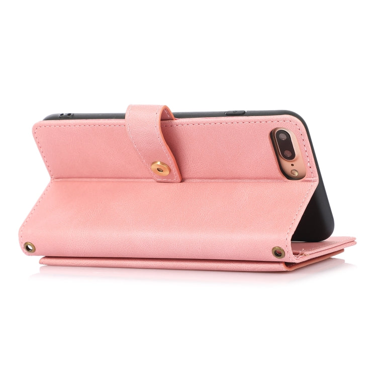 PU + TPU Horizontal Flip Leather Case with Holder & Card Slot & Wallet & Lanyard For iPhone 8 Plus & 7 Plus