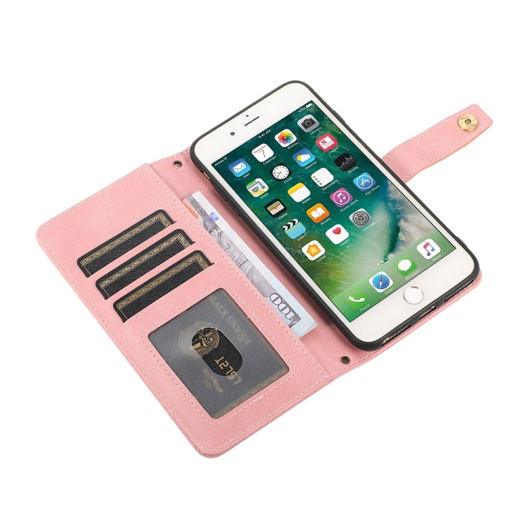 PU + TPU Horizontal Flip Leather Case with Holder & Card Slot & Wallet & Lanyard For iPhone 8 Plus & 7 Plus