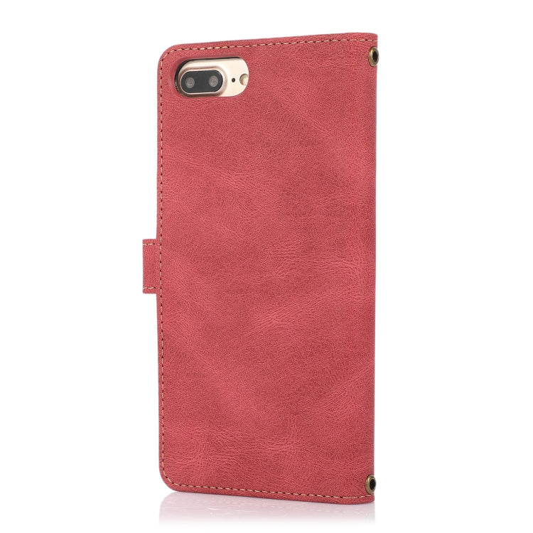 PU + TPU Horizontal Flip Leather Case with Holder & Card Slot & Wallet & Lanyard For iPhone 8 Plus & 7 Plus
