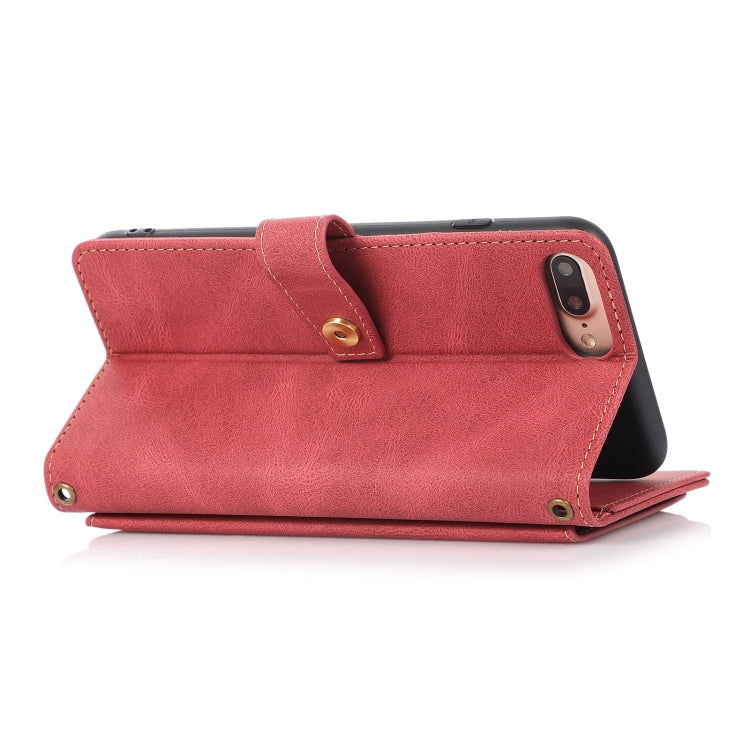 PU + TPU Horizontal Flip Leather Case with Holder & Card Slot & Wallet & Lanyard For iPhone 8 Plus & 7 Plus