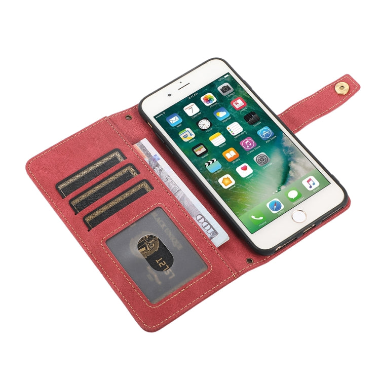 PU + TPU Horizontal Flip Leather Case with Holder & Card Slot & Wallet & Lanyard For iPhone 8 Plus & 7 Plus