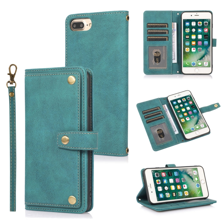 PU + TPU Horizontal Flip Leather Case with Holder & Card Slot & Wallet & Lanyard For iPhone 8 Plus & 7 Plus