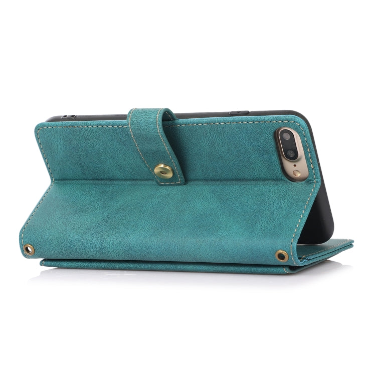 PU + TPU Horizontal Flip Leather Case with Holder & Card Slot & Wallet & Lanyard For iPhone 8 Plus & 7 Plus