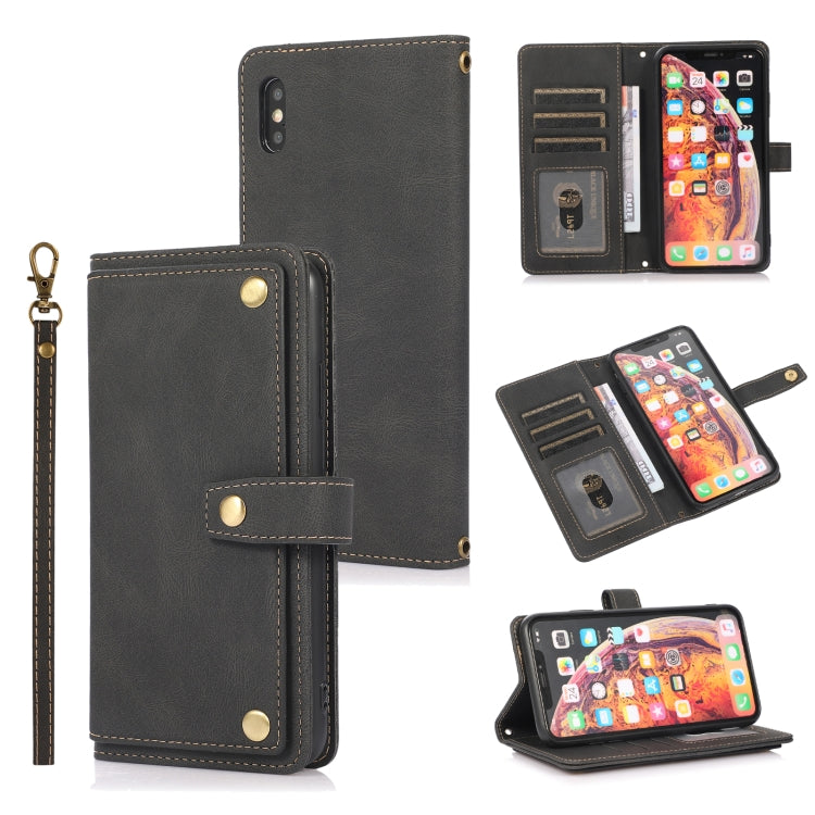 For iPhone X / XS PU + TPU Horizontal Flip Leather Case with Holder & Card Slot & Wallet & Lanyard