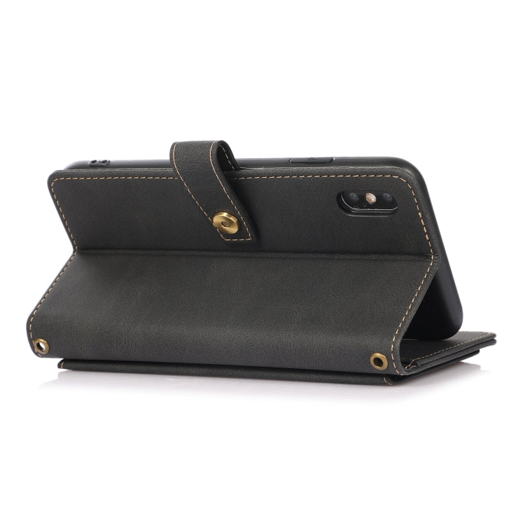 For iPhone X / XS PU + TPU Horizontal Flip Leather Case with Holder & Card Slot & Wallet & Lanyard