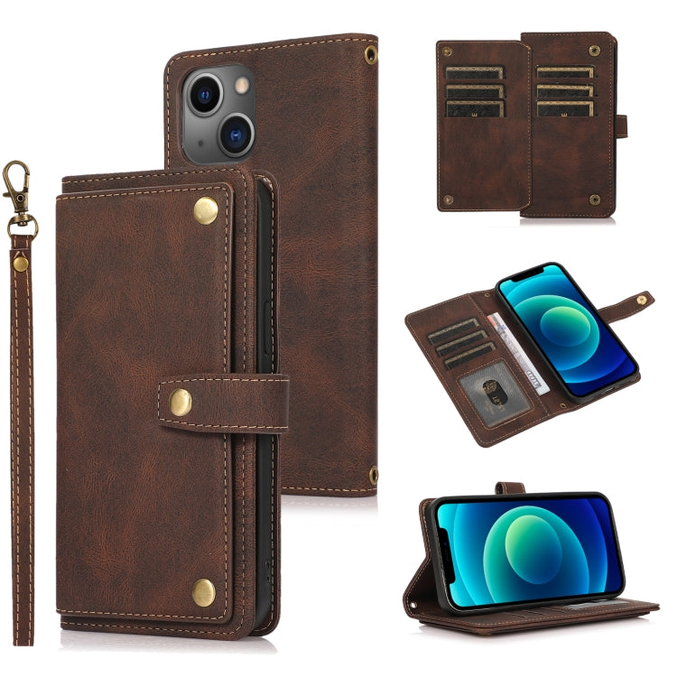 For iPhone 13 mini PU + TPU Horizontal Flip Leather Case with Holder & Card Slot & Wallet & Lanyard