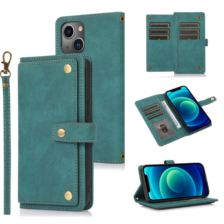 For iPhone 13 mini PU + TPU Horizontal Flip Leather Case with Holder & Card Slot & Wallet & Lanyard