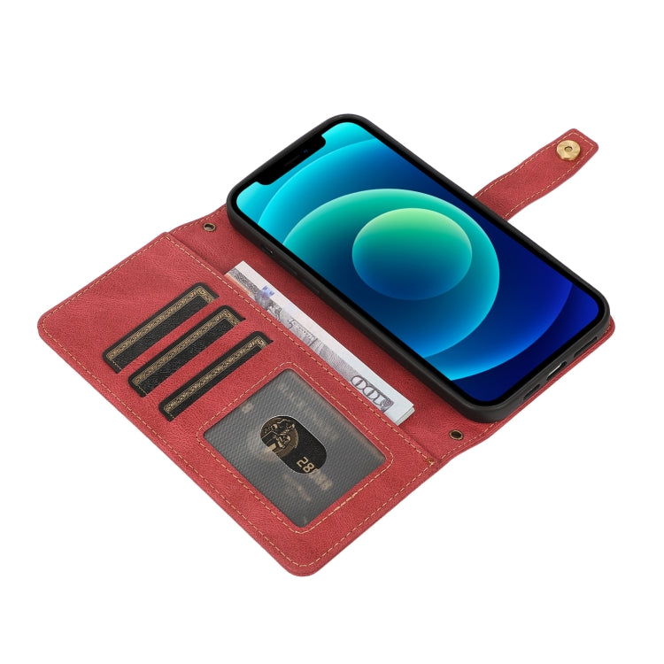 For iPhone 13 PU + TPU Horizontal Flip Leather Case with Holder & Card Slot & Wallet & Lanyard