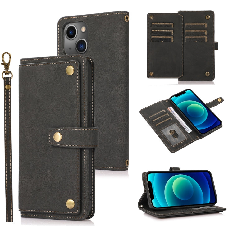 For iPhone 13 Pro PU + TPU Horizontal Flip Leather Case with Holder & Card Slot & Wallet & Lanyard