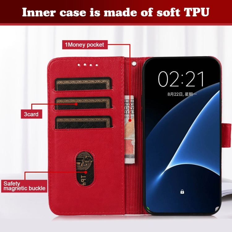 For LG Q70 Embossed Big Small Concentric Squares Pattern Horizontal Flip Leather Case with Card Slot & Holder & Wallet
