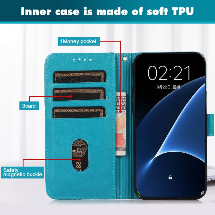 For OnePlus 6T Embossed Big Small Concentric Squares Pattern Horizontal Flip Leather Case with Card Slot & Holder & Wallet