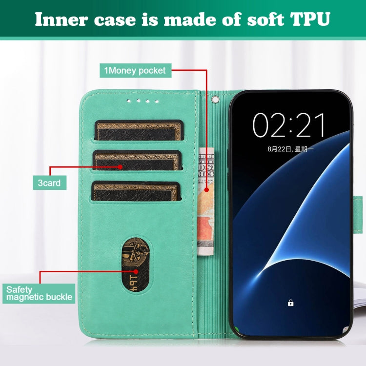 For OnePlus 6T Embossed Big Small Concentric Squares Pattern Horizontal Flip Leather Case with Card Slot & Holder & Wallet