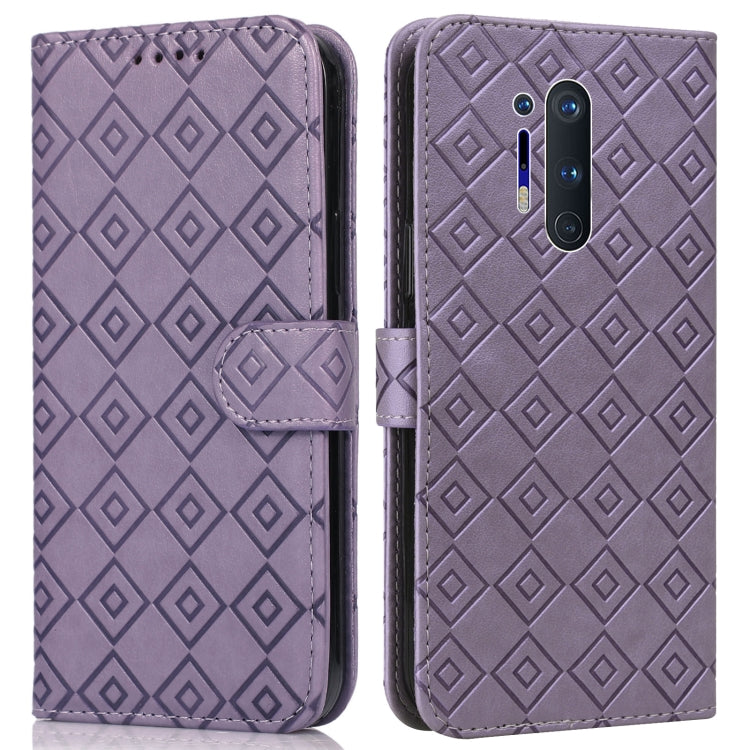 For OnePlus Nord CE 5G Embossed Big Small Concentric Squares Pattern Horizontal Flip Leather Case with Card Slot & Holder & Wallet