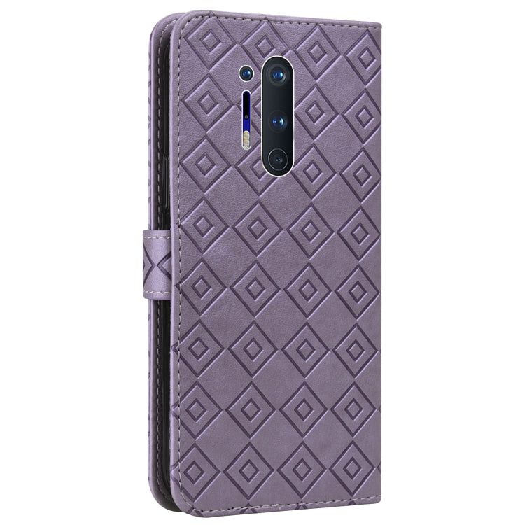 For OnePlus Nord CE 5G Embossed Big Small Concentric Squares Pattern Horizontal Flip Leather Case with Card Slot & Holder & Wallet