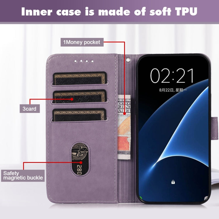 For Xiaomi Redmi Note 8T Embossed Big Small Concentric Squares Pattern Horizontal Flip Leather Case with Card Slot & Holder & Wallet