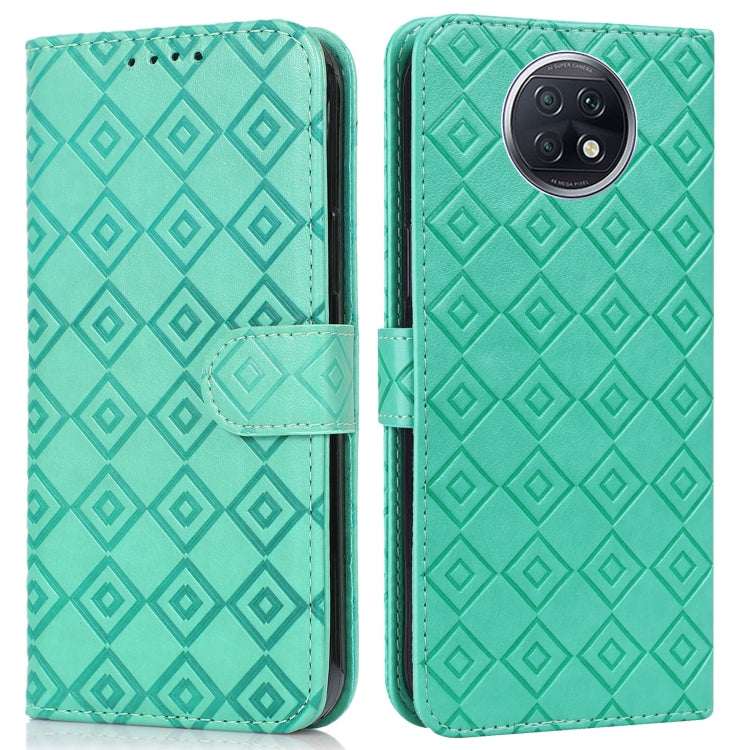 For Xiaomi Redmi Note 9 5G / Note 9T Embossed Big Small Concentric Squares Pattern Horizontal Flip Leather Case with Card Slot & Holder & Wallet