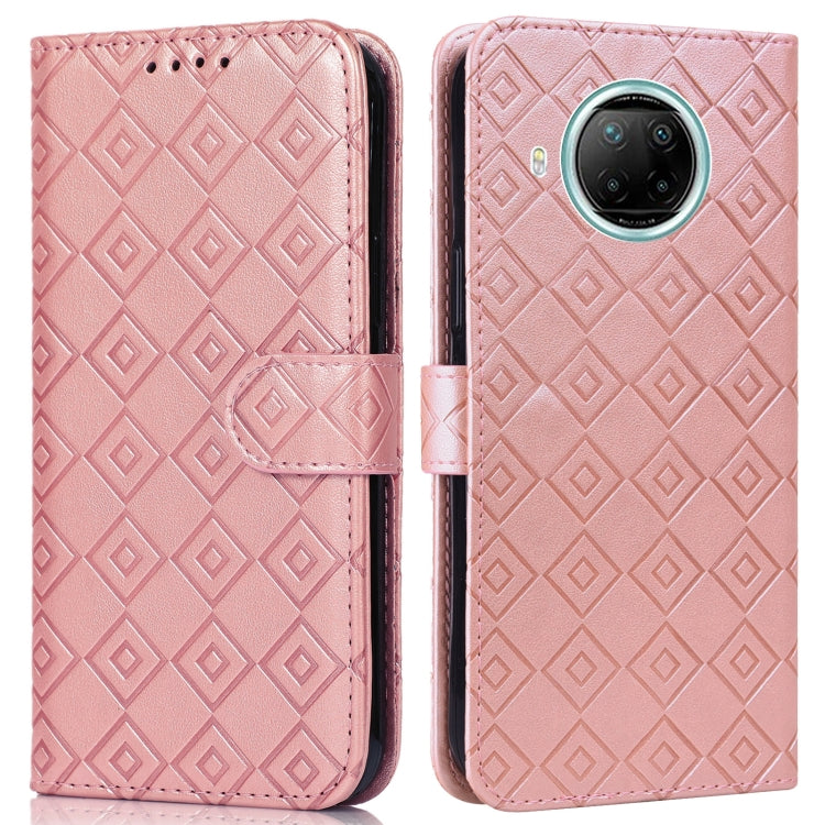 For Xiaomi Redmi Note 9 Pro 5G / Mi 10i Embossed Big Small Concentric Squares Pattern Horizontal Flip Leather Case with Card Slot & Holder & Wallet