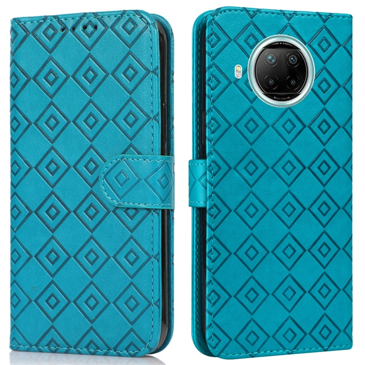 For Xiaomi Redmi Note 9 Pro 5G / Mi 10i Embossed Big Small Concentric Squares Pattern Horizontal Flip Leather Case with Card Slot & Holder & Wallet