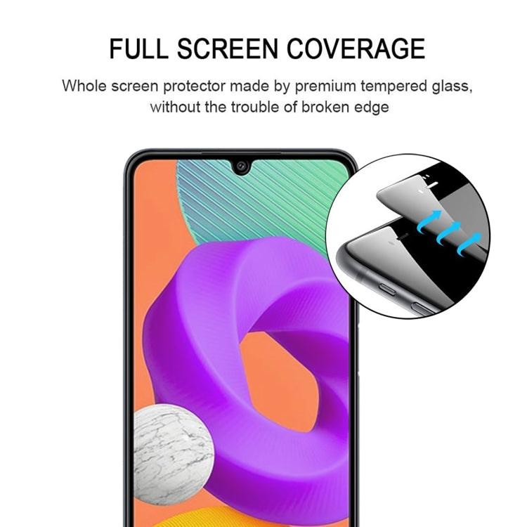 For Samsung Galaxy M22 Full Glue Full Screen Tempered Glass Film