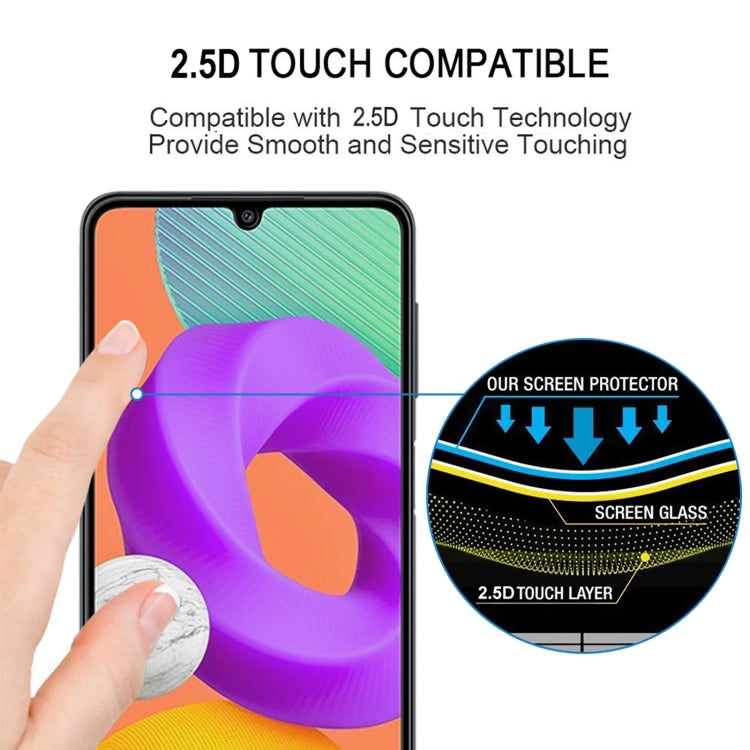 For Samsung Galaxy M22 Full Glue Full Screen Tempered Glass Film