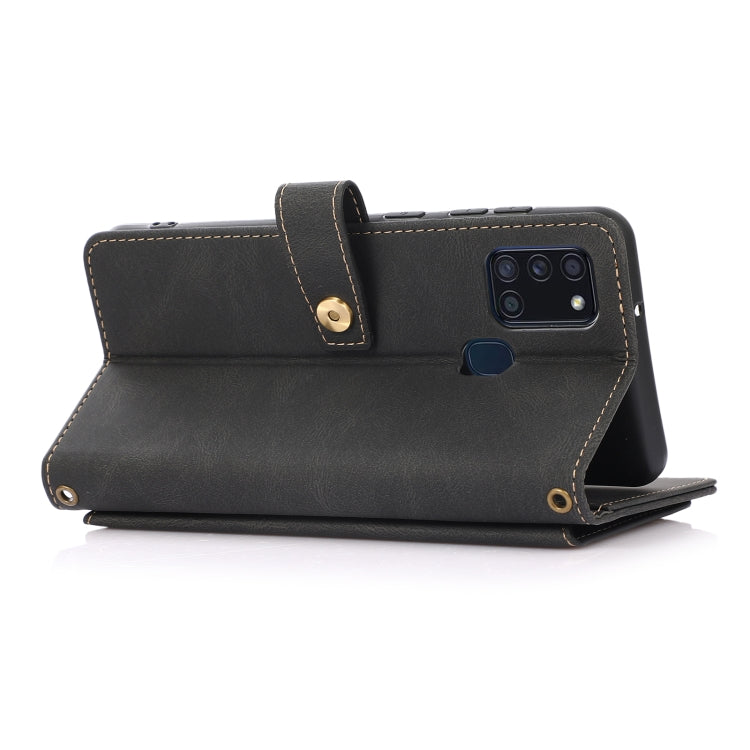 For Samsung Galaxy A21s PU + TPU Horizontal Flip Leather Case with Holder & Card Slot & Wallet & Lanyard