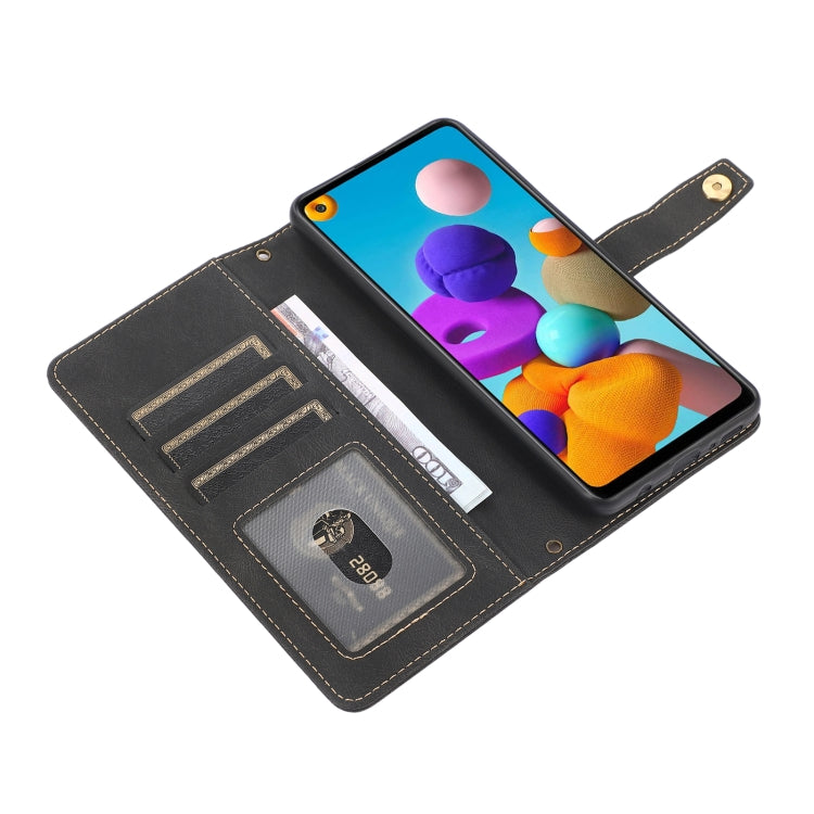 For Samsung Galaxy A21s PU + TPU Horizontal Flip Leather Case with Holder & Card Slot & Wallet & Lanyard