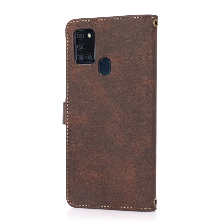 For Samsung Galaxy A21s PU + TPU Horizontal Flip Leather Case with Holder & Card Slot & Wallet & Lanyard