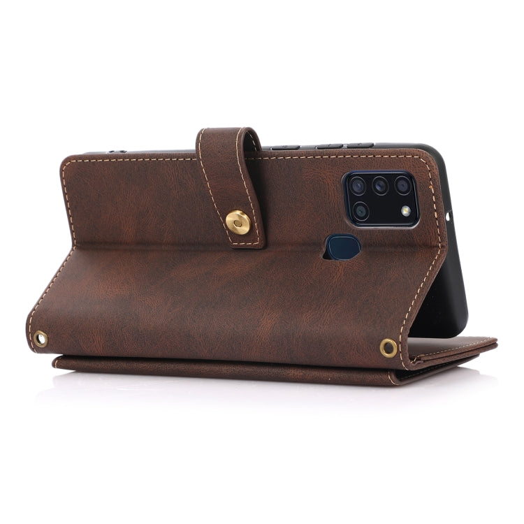 For Samsung Galaxy A21s PU + TPU Horizontal Flip Leather Case with Holder & Card Slot & Wallet & Lanyard