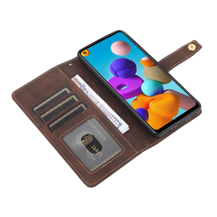 For Samsung Galaxy A21s PU + TPU Horizontal Flip Leather Case with Holder & Card Slot & Wallet & Lanyard