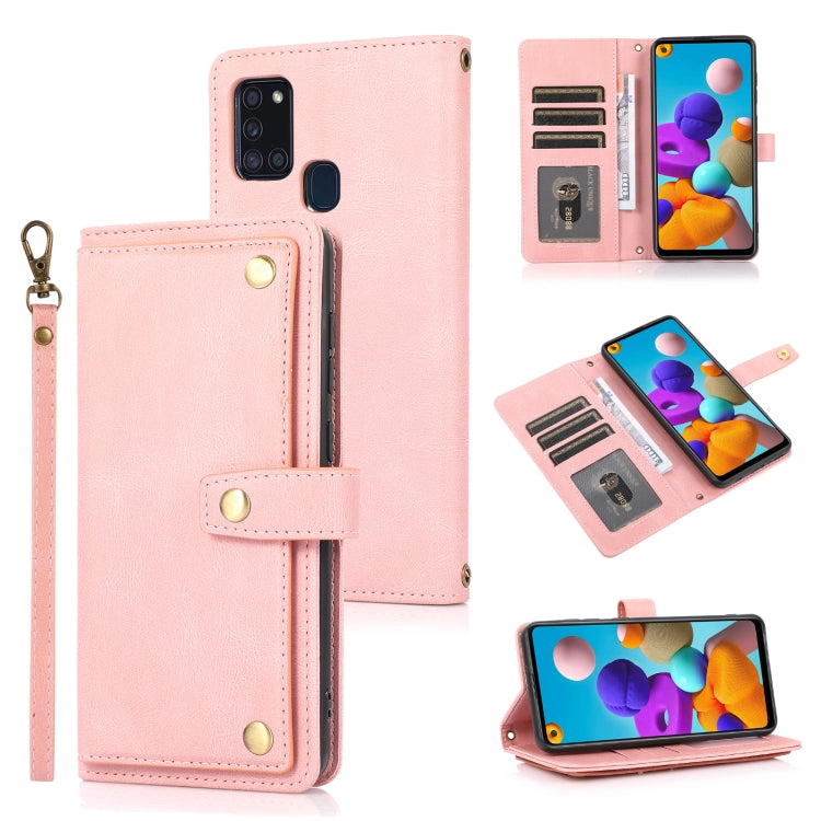 For Samsung Galaxy A21s PU + TPU Horizontal Flip Leather Case with Holder & Card Slot & Wallet & Lanyard