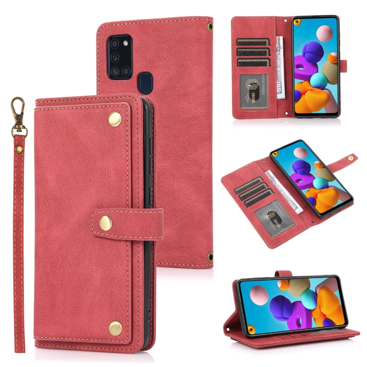 For Samsung Galaxy A21s PU + TPU Horizontal Flip Leather Case with Holder & Card Slot & Wallet & Lanyard