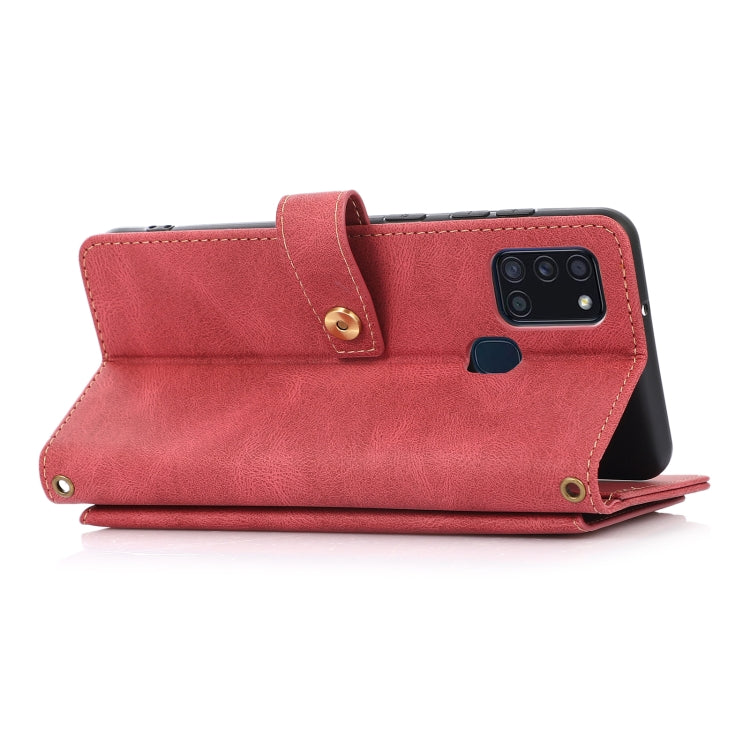 For Samsung Galaxy A21s PU + TPU Horizontal Flip Leather Case with Holder & Card Slot & Wallet & Lanyard