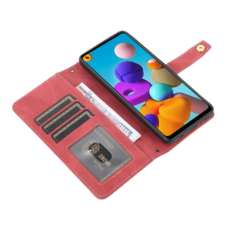 For Samsung Galaxy A21s PU + TPU Horizontal Flip Leather Case with Holder & Card Slot & Wallet & Lanyard